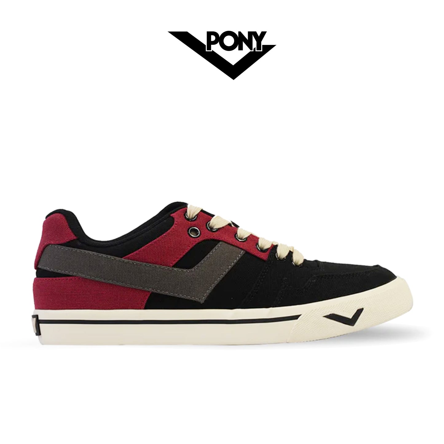 Pony Men's - Atop (Black/Dark Gull Gray/Red Dhalia)