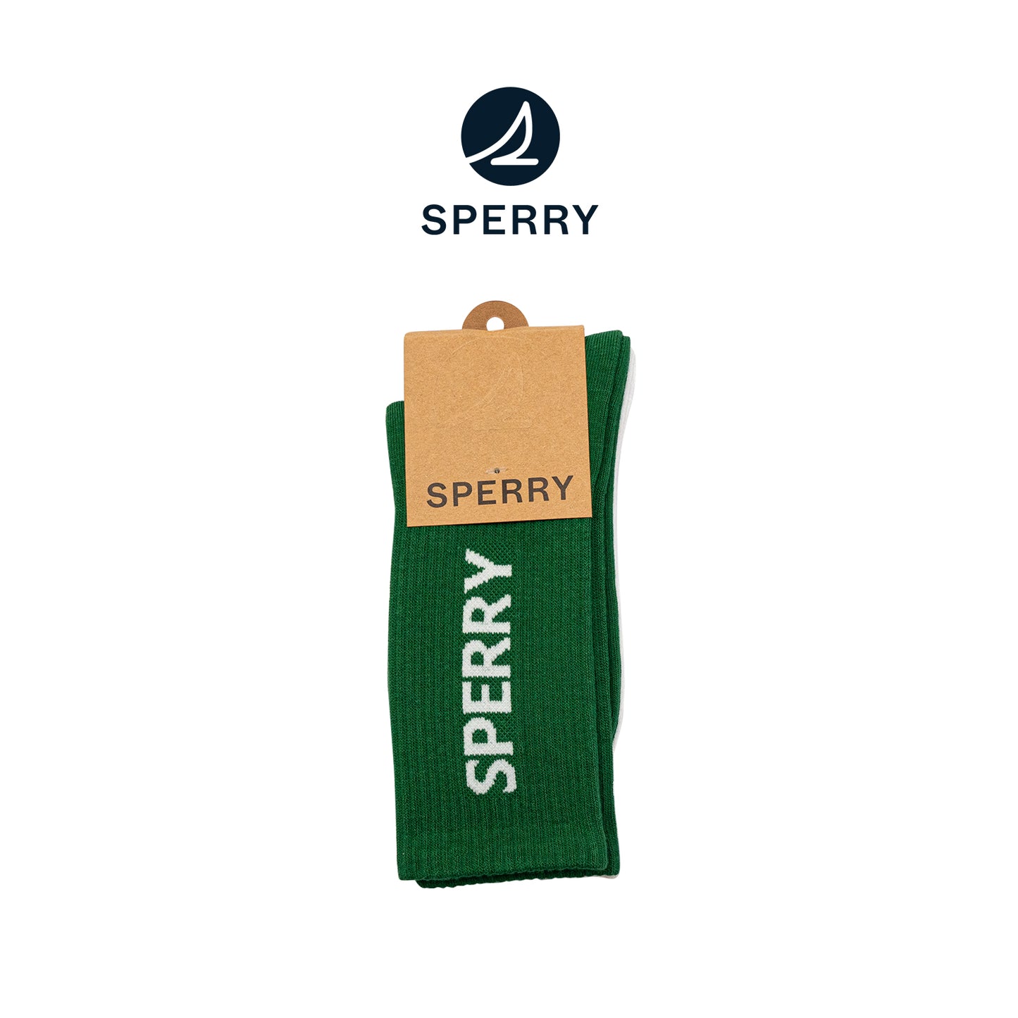 Sperry Varsity Crew Socks - Green (25F65790)
