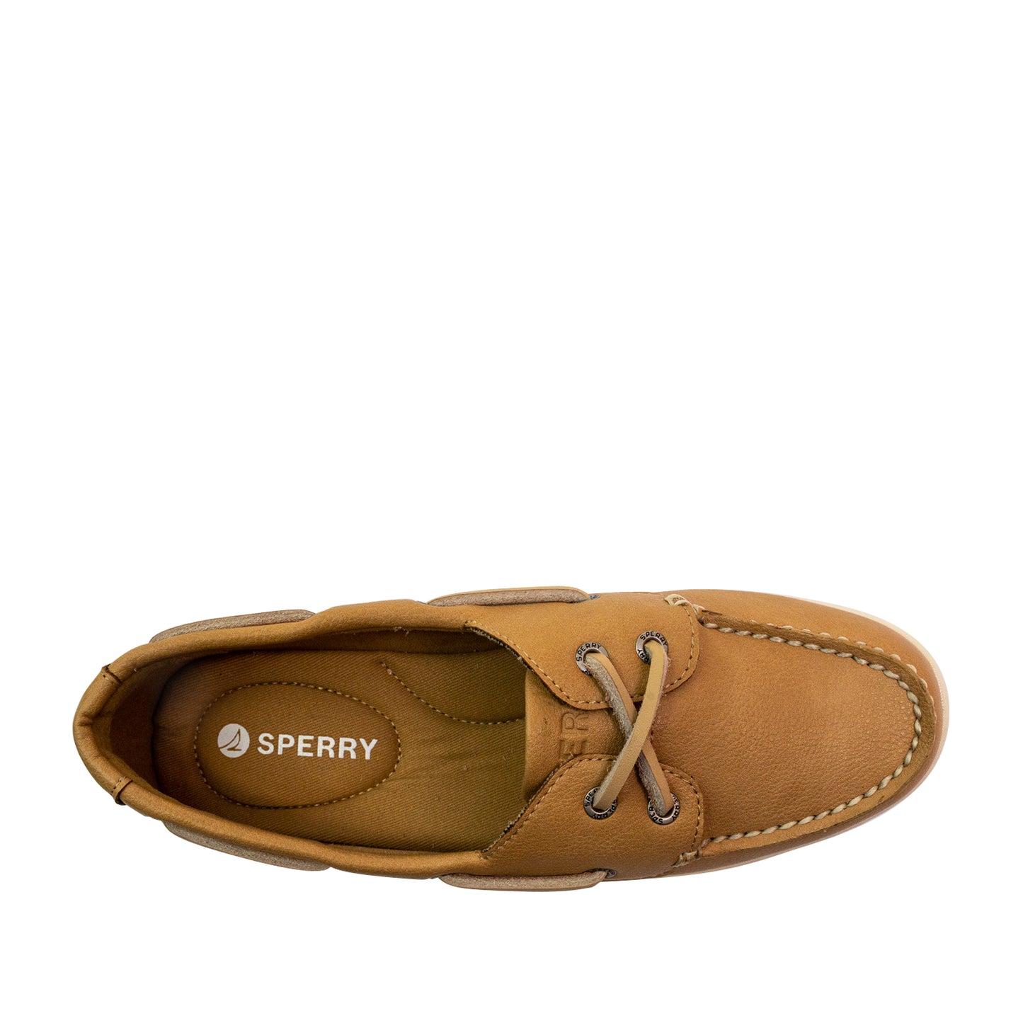 Sperry Women's Authentic Original™ Jewelfish 1-Eye Leather Boat Shoes Topsider - Light Tan/Off White (25S00712)