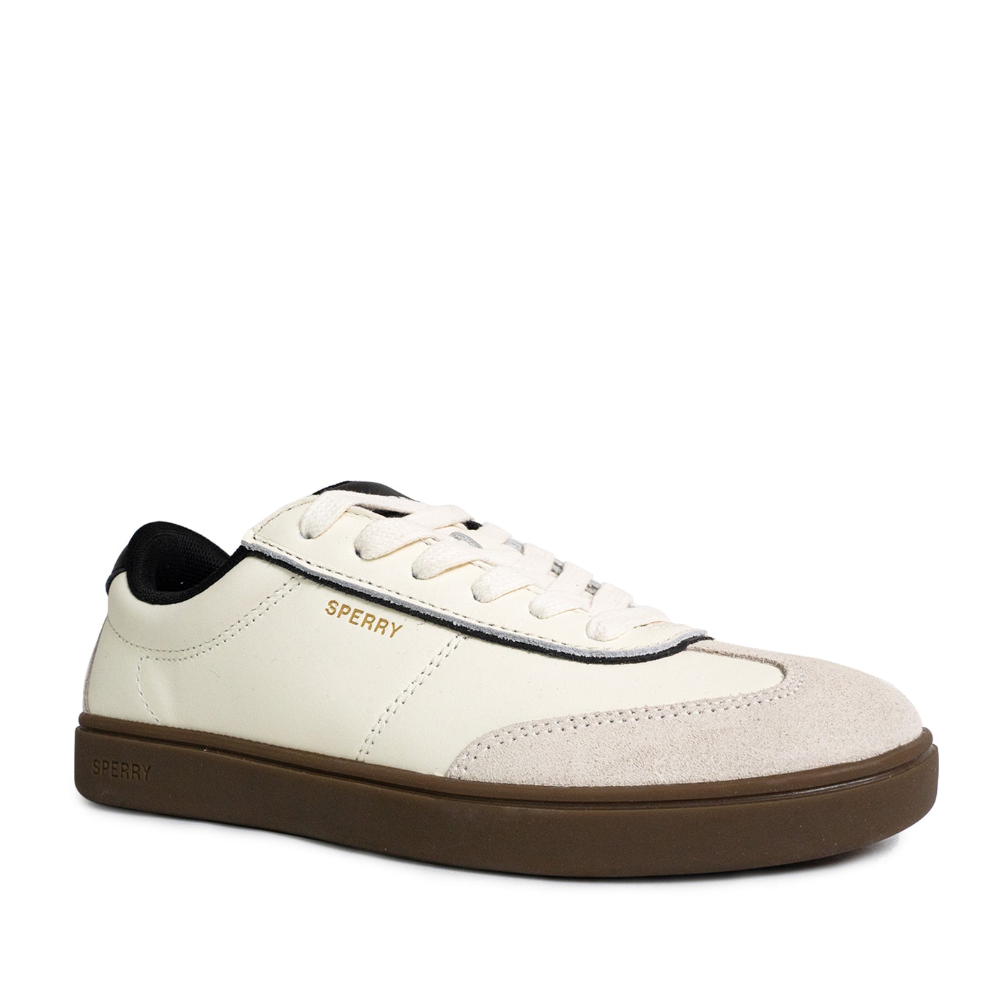 Sperry Women's Pier 90 Leather Sneakers - Off White/Black/Gum (25S00972)