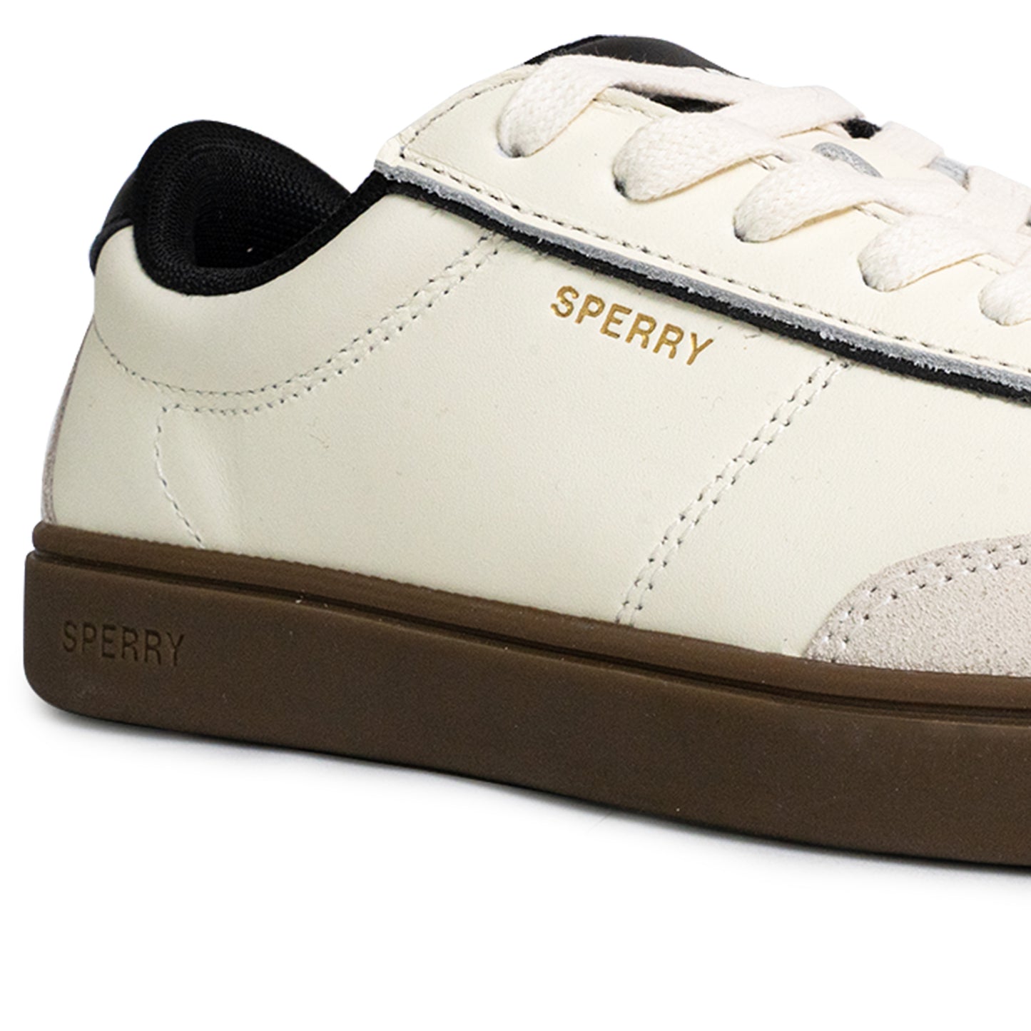Sperry Women's Pier 90 Leather Sneakers - Off White/Black/Gum (25S00972)