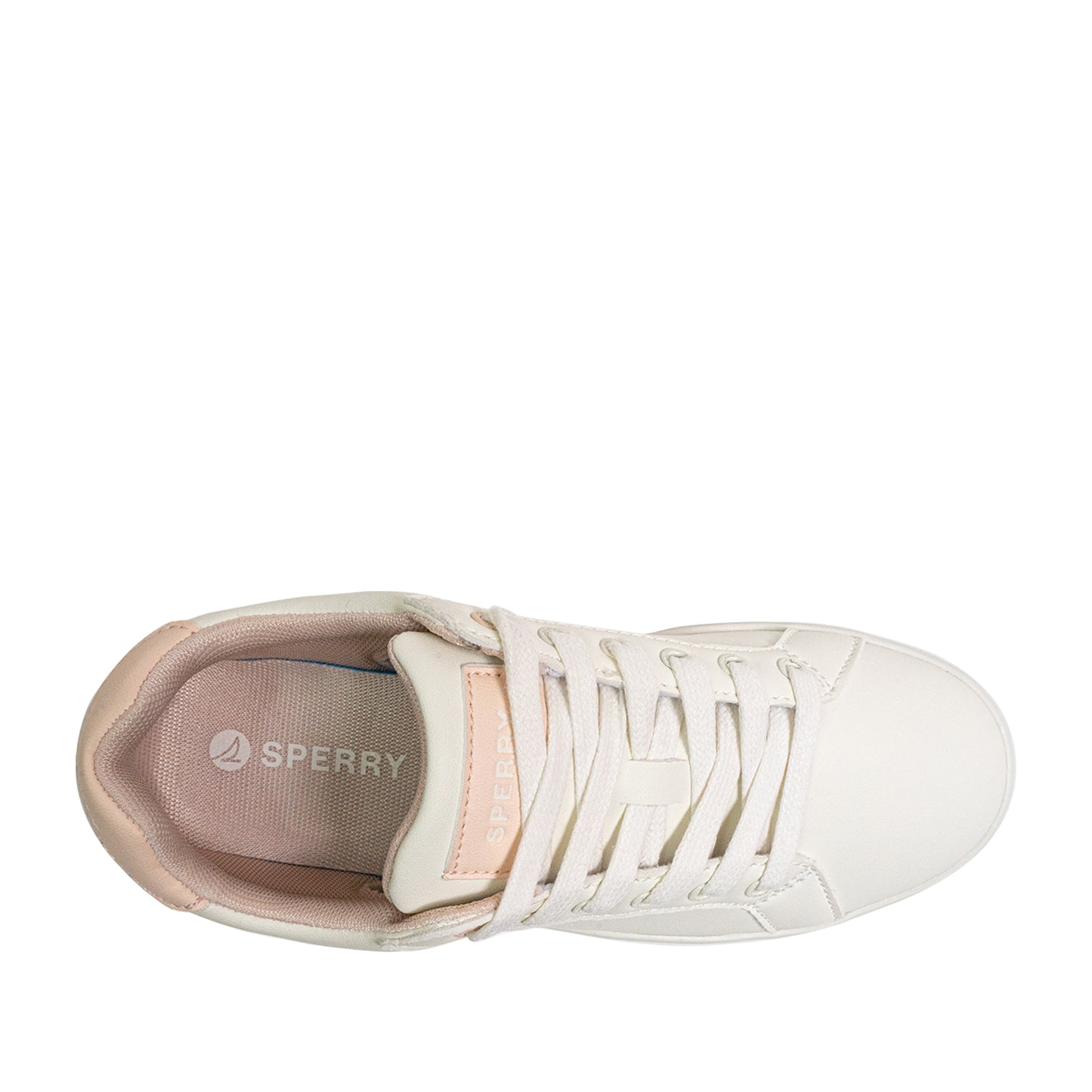 Sperry Women's Deck 90 LTT Leather Sneakers - White/Pink (25S01162)
