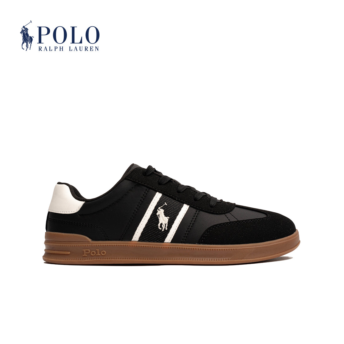 Polo Heritage Court Iii T-Toe Sneaker-Black/ White (125300)