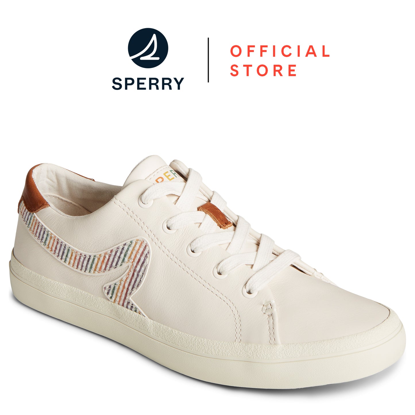 Sperry Women's Sandy LTT Pride Sneaker White (STL25618)