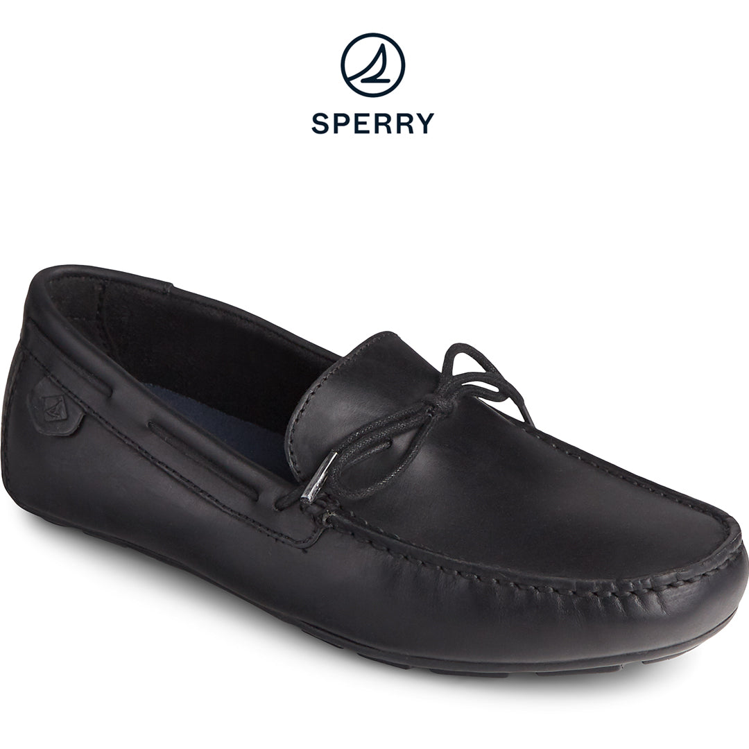 Sperry Men's Wave Driver 1-Eye Leather Loafer - Black (STS22760)