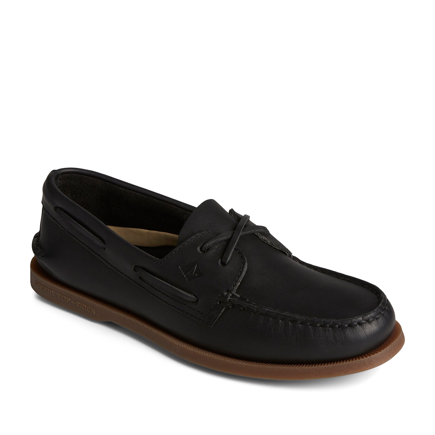 Sperry Men's Authentic Original™ Cross Lace Leather Boat Shoes Topsider - Black (4F001310)