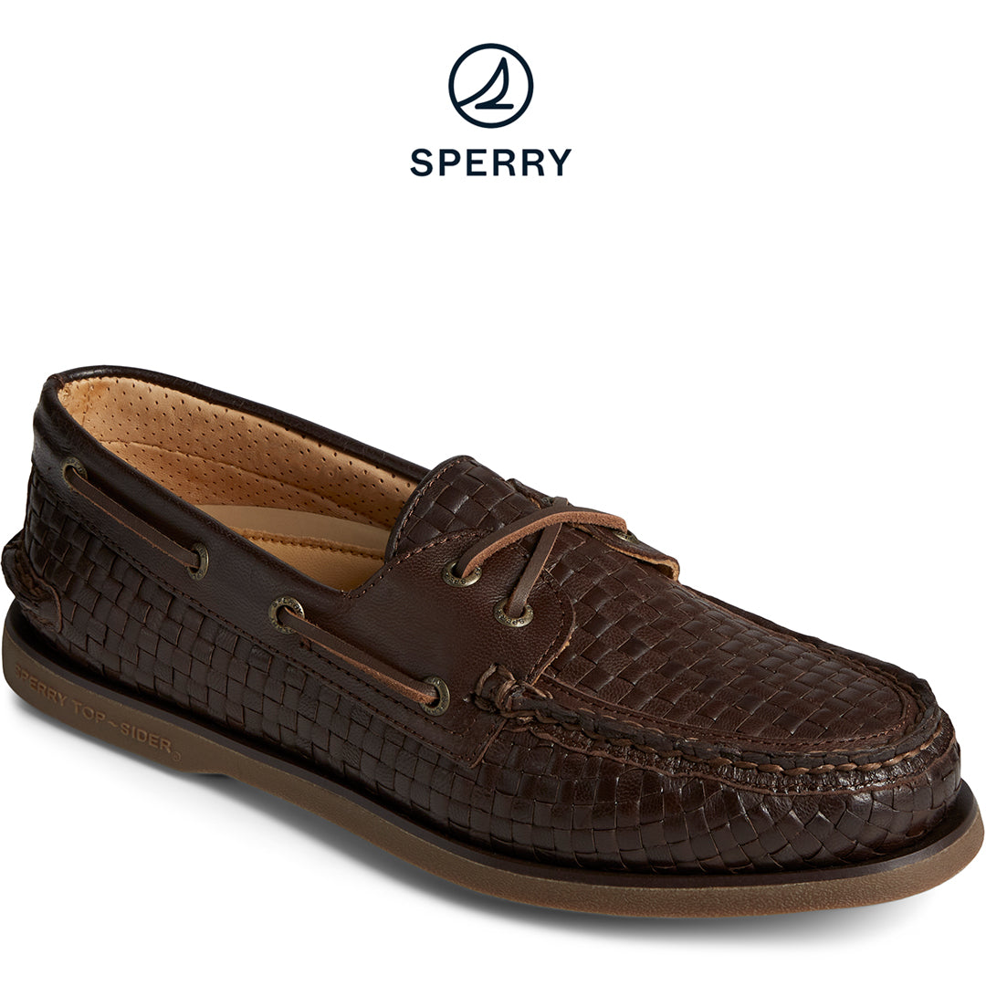Sperry Men's Authentic Original™ Gold Cup™ Woven Boat Shoe - Brown (STS25052)