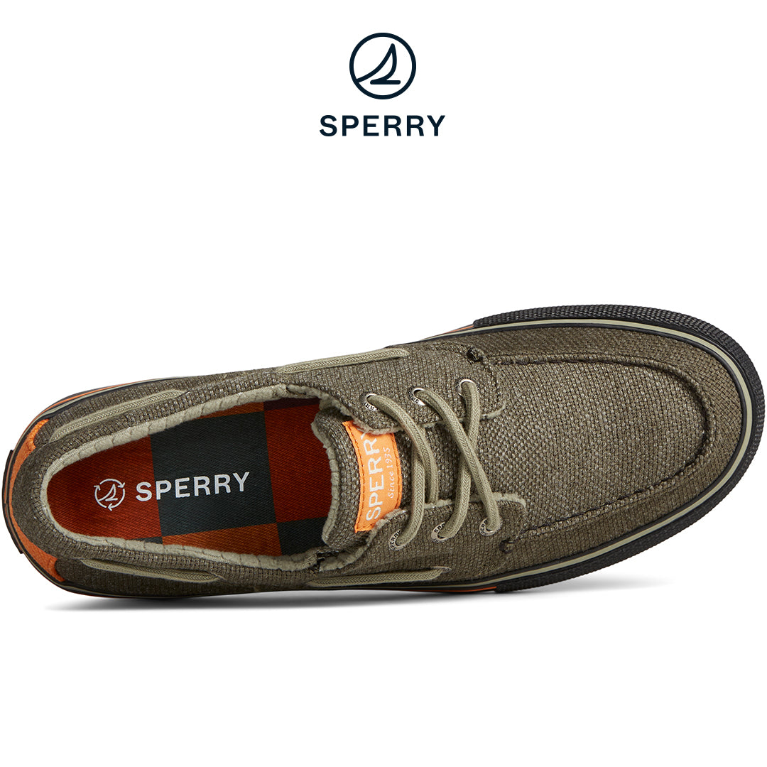 Sperry Men's SeaCycled™ Bahama Storm 3-Eye Boat Sneaker Olive/Black (STS25457)