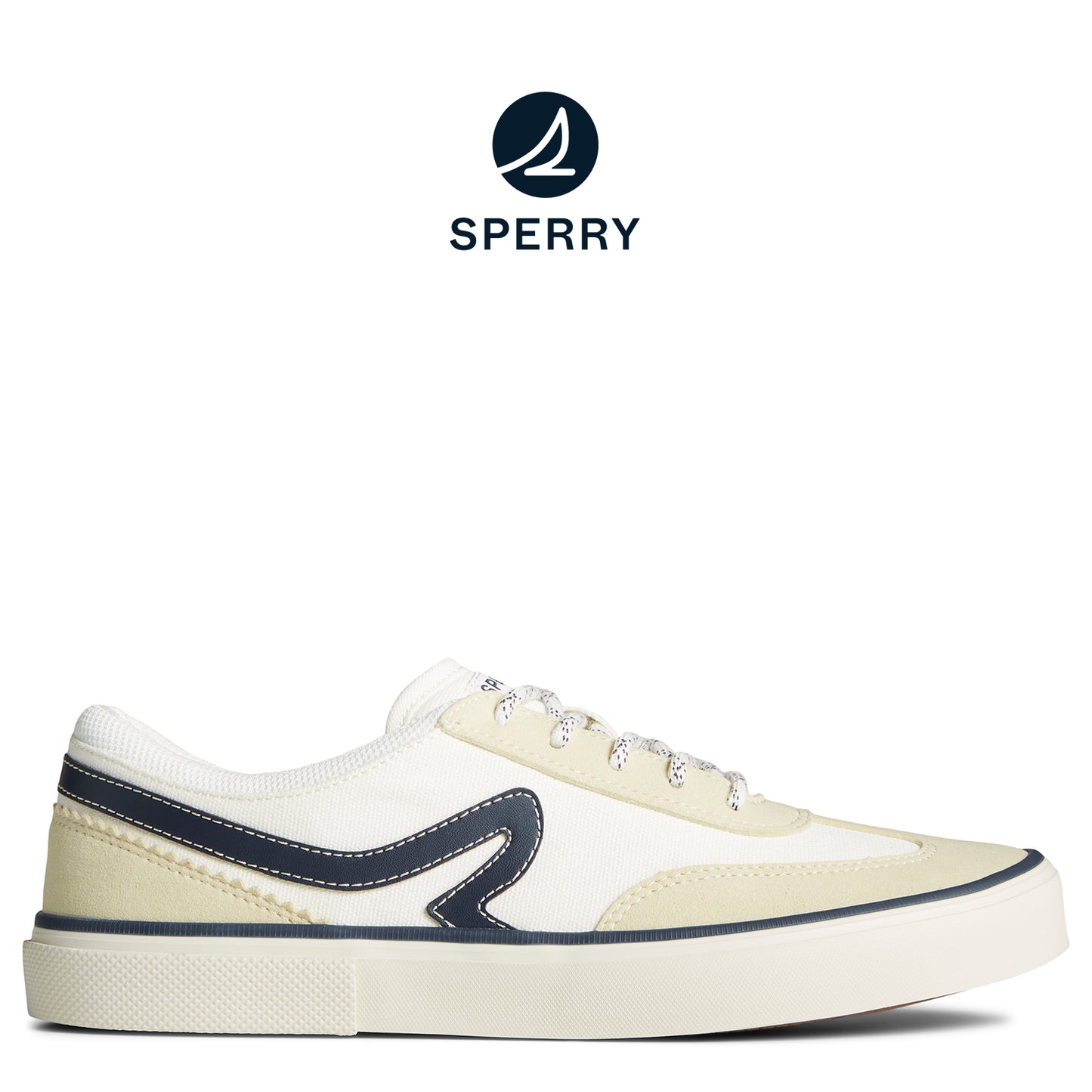 Sperry Men's CrossJack Court Sneakers White/Navy (STS25817)