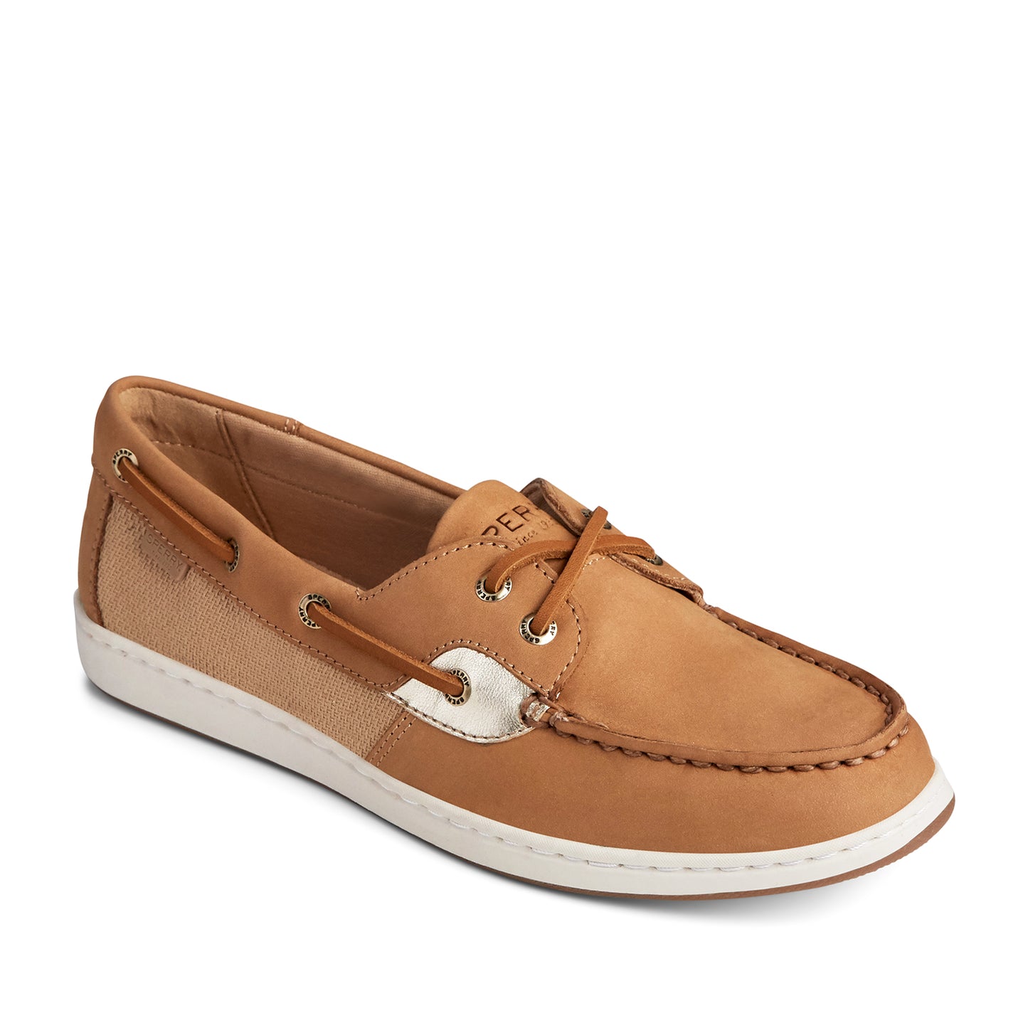 Sperry Women's Coastfish Boat Shoes Topsider - Tan/Gold (L139340070)