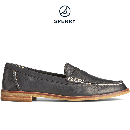Sperry Women's Seaport Penny Leather Loafer Black (STS86931)