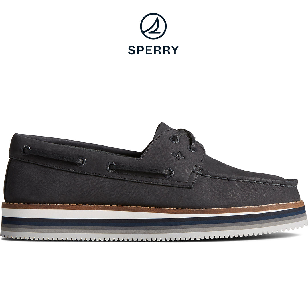 Sperry Women s Authentic Original Stacked Boat Shoe Black STS87116