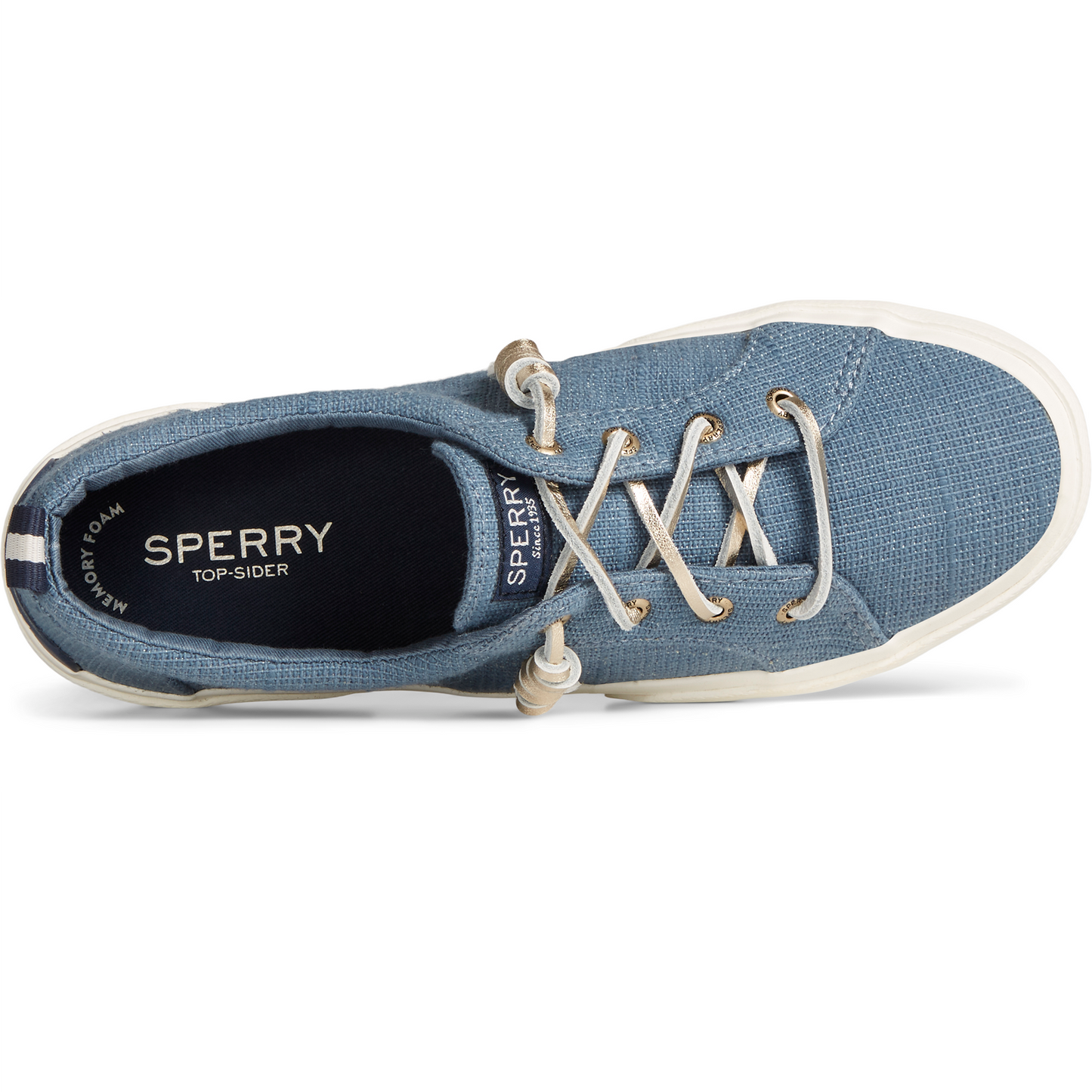 Sperry Women's Pier Wave Shimmer Sneaker - Blue (STS87669)
