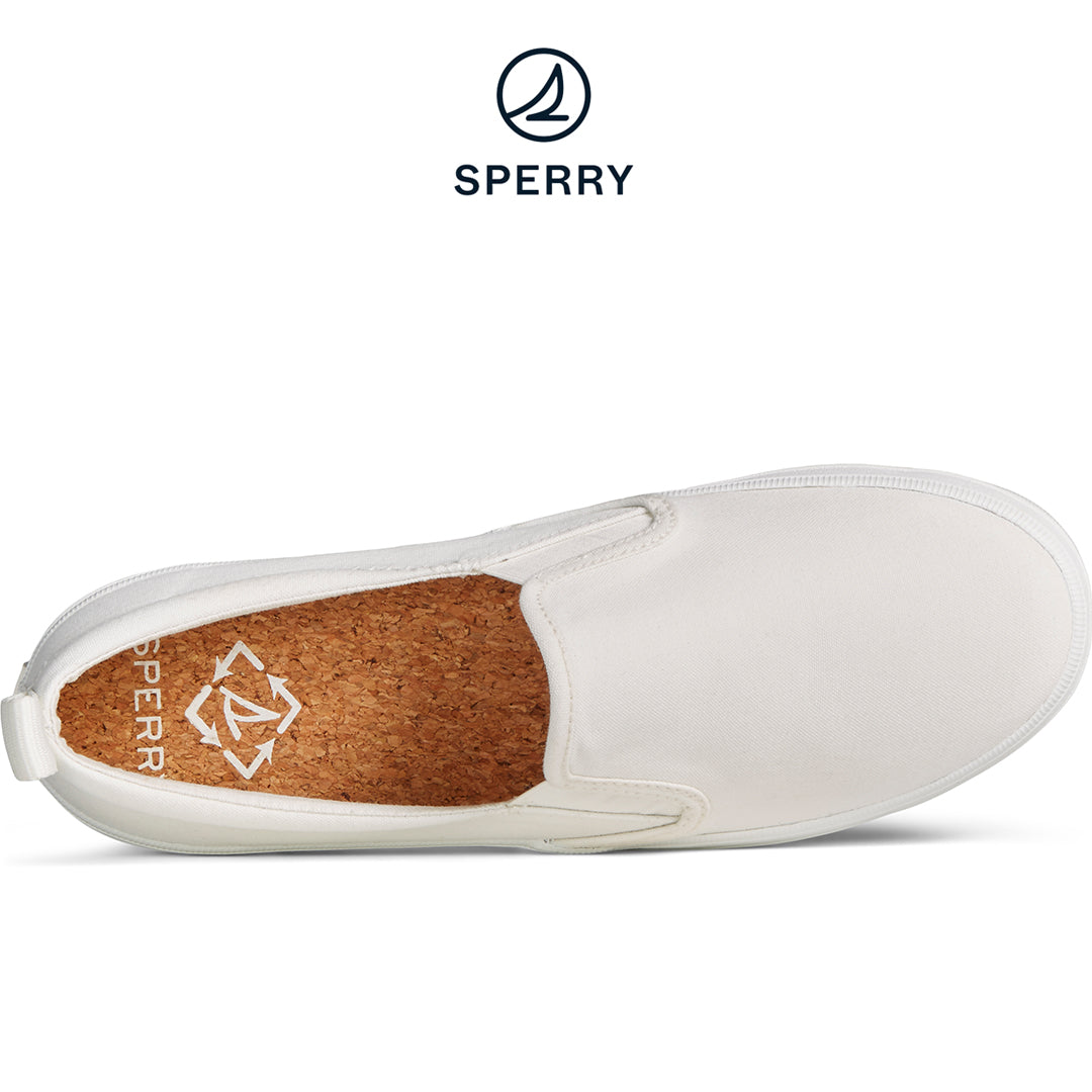 Sperry Women's SeaCycled™ Crest Twin Gore Canvas Sneaker White (STS88145)