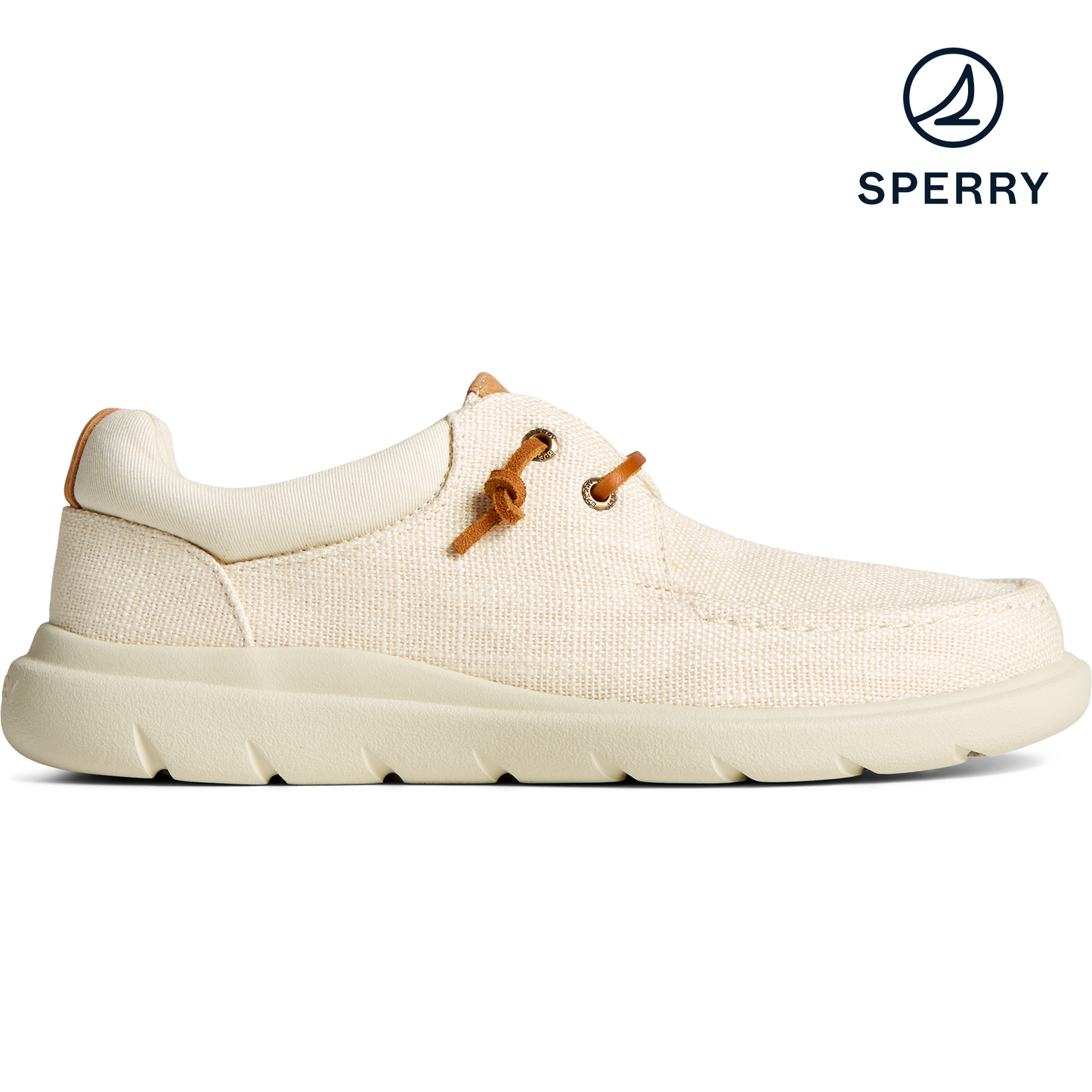 Sperry Women's Captain's Moc Hemp Slip On Sneaker - Off White (STS88239)