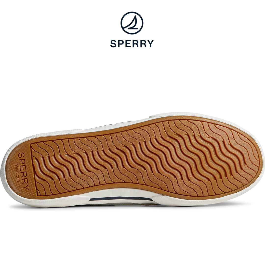 Sperry Women's Pier Wave Washed Heavy Twill Boat Sneaker White (STS88552)