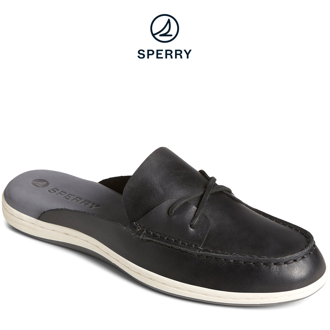 Sperry Women's Mulefish Leather Boat Shoe Black (STS88719)