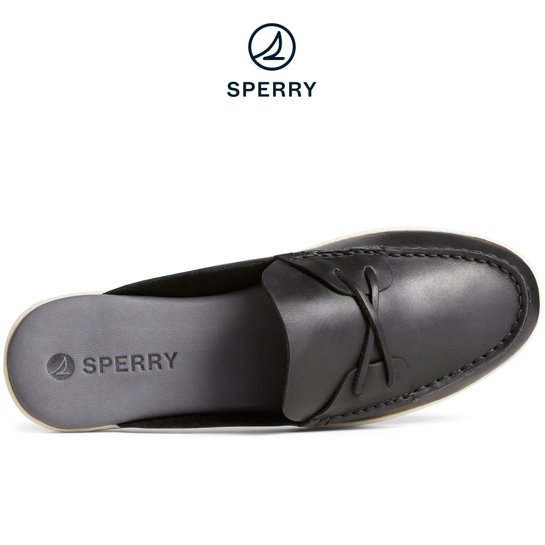Sperry Women's Mulefish Leather Boat Shoe Black (STS88719)