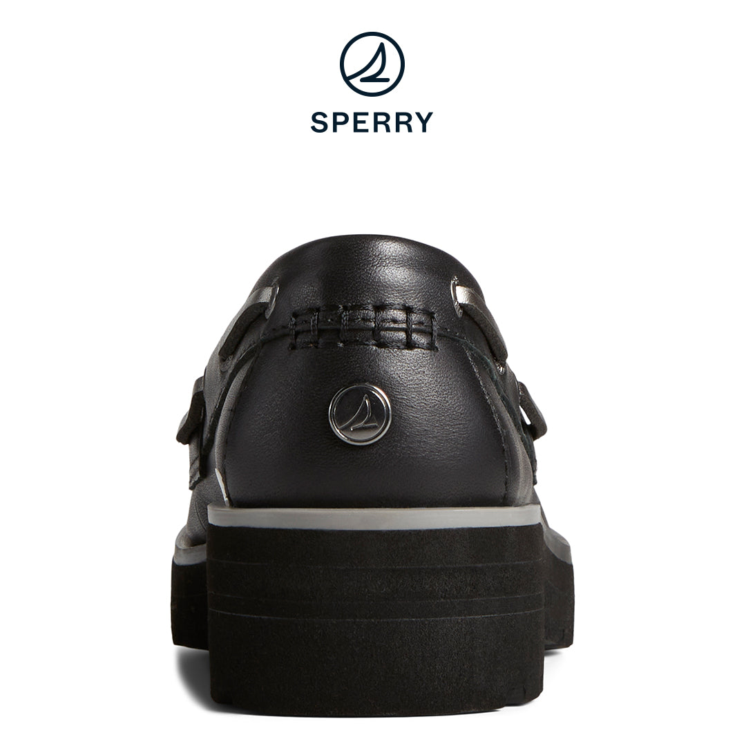 Sperry Women's Chunky 2-Eye Leather Boat Shoe Black (STS89097)