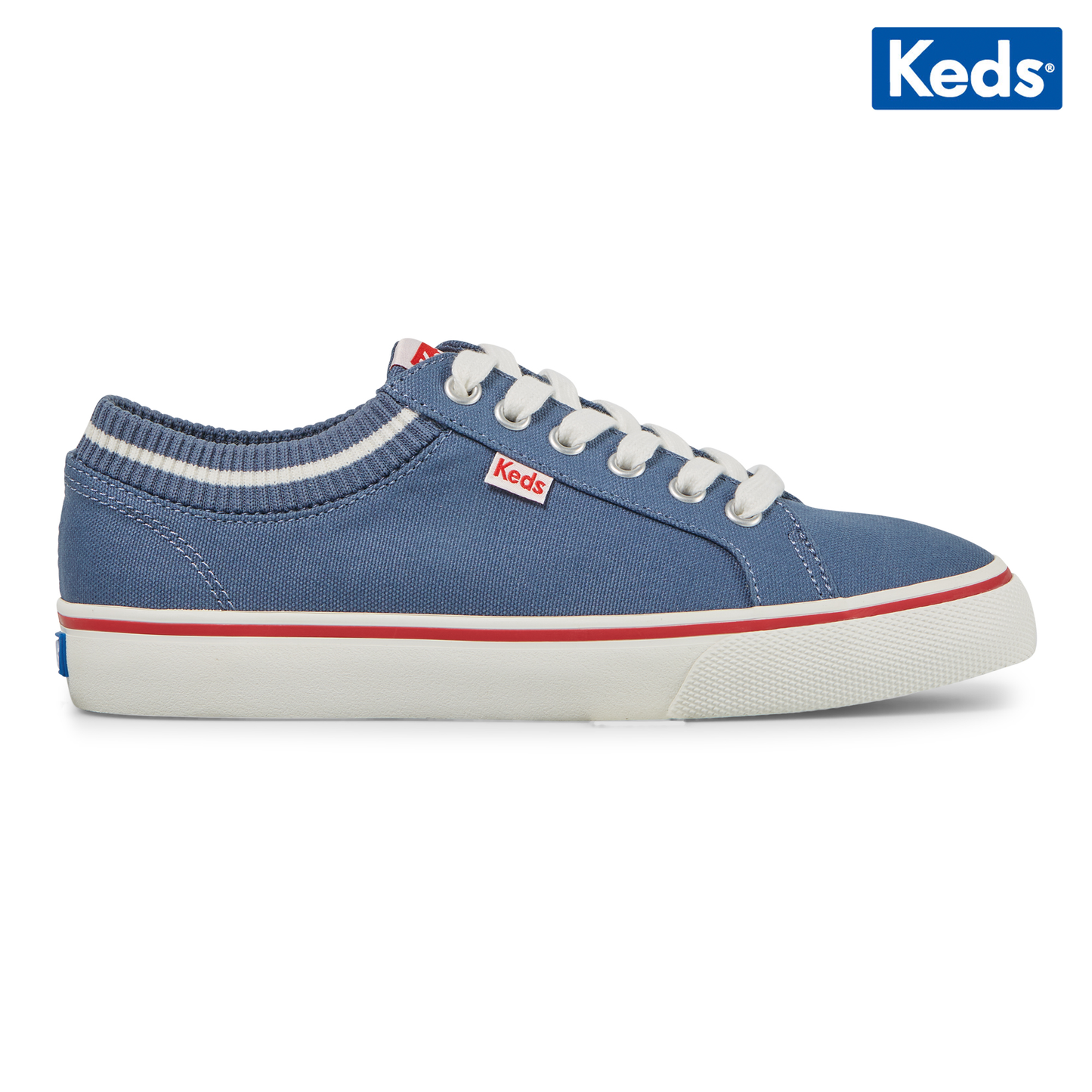 Keds Women's Jump Kick Rib Knit Collar Sneaker (Navy/White) WF66427