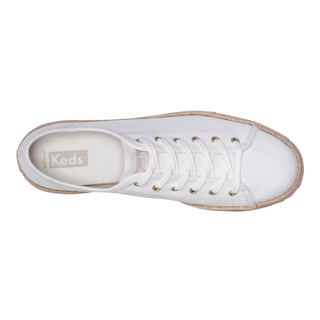Keds Women's Triple Kick Canvas Jute Braid Foxing Sneaker Nat (WF67837)