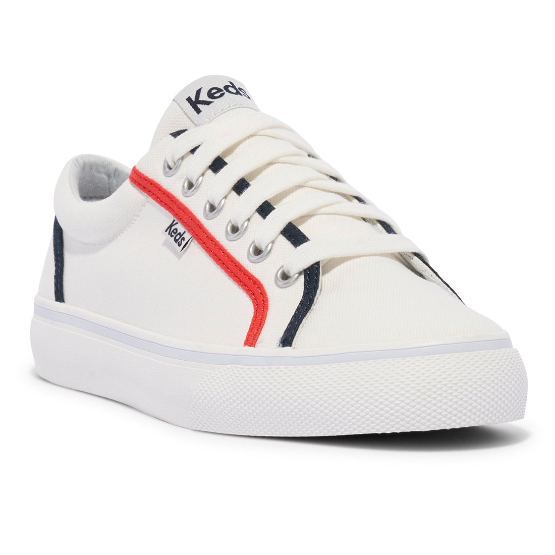 Keds Women's Jump Kick Canvas Pop Binding White/Red (WF67994)