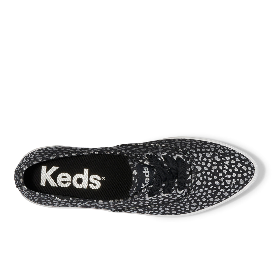 Keds Womens' Point Canvas Mini Dot Print Black/Silver (WF68017)