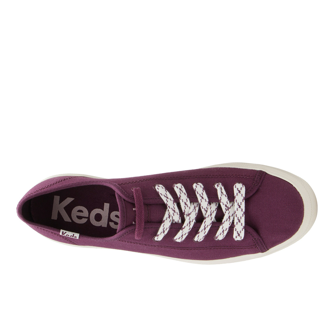 Keds Womens' Triple Kick Canvas Bottom Foxing Stripe Burgundy (WF68116)