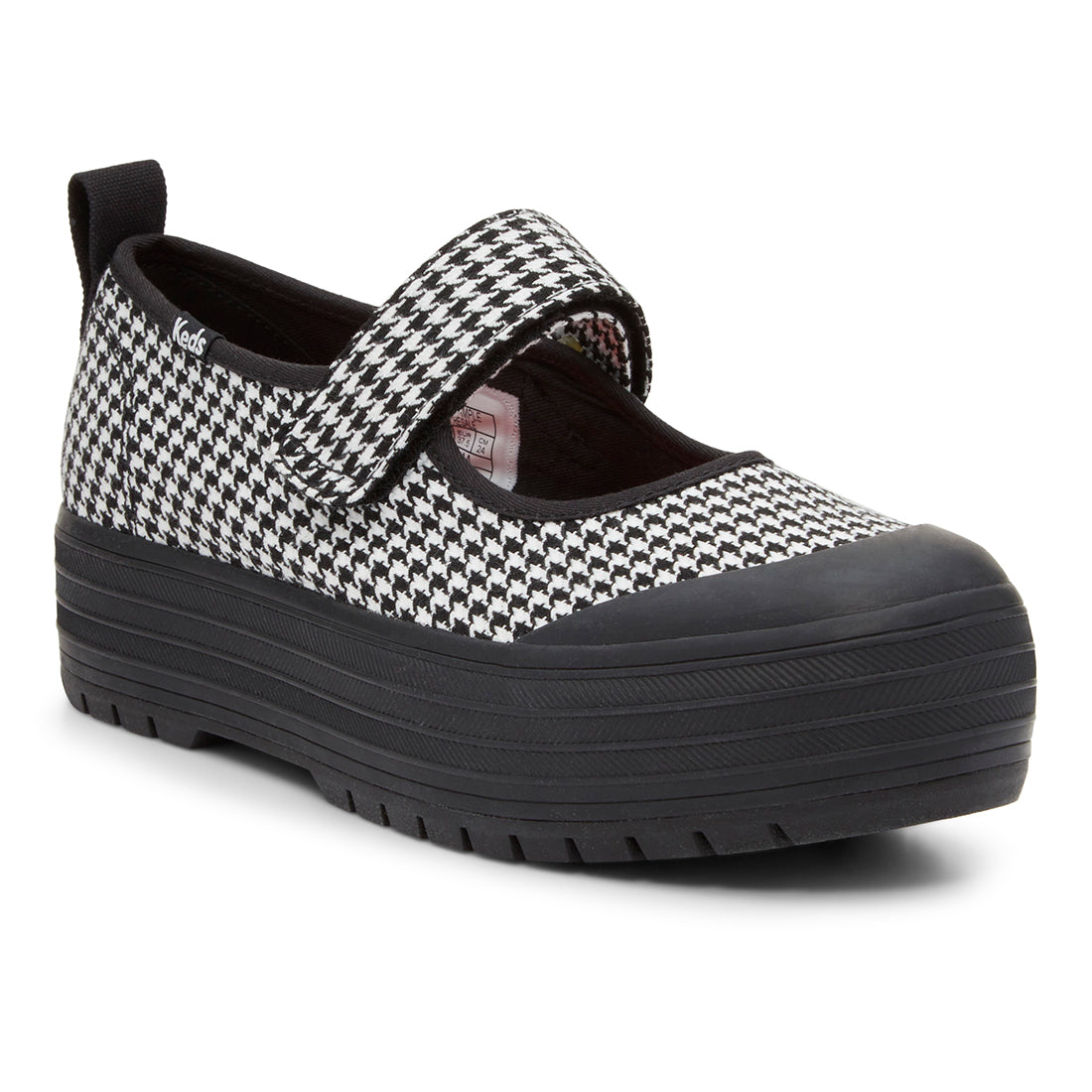 Keds Women's Keds Mary Jane Canvas Warped Houndstooth Black/White (WF68131)