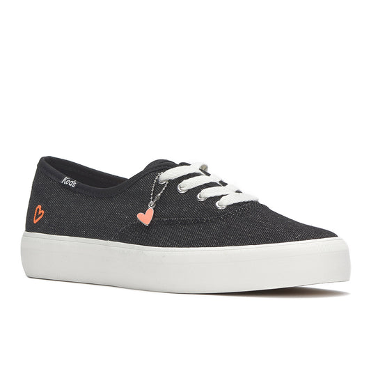 Keds Campion Gender Neutral Washed Denim Sneaker Black (WF68352)