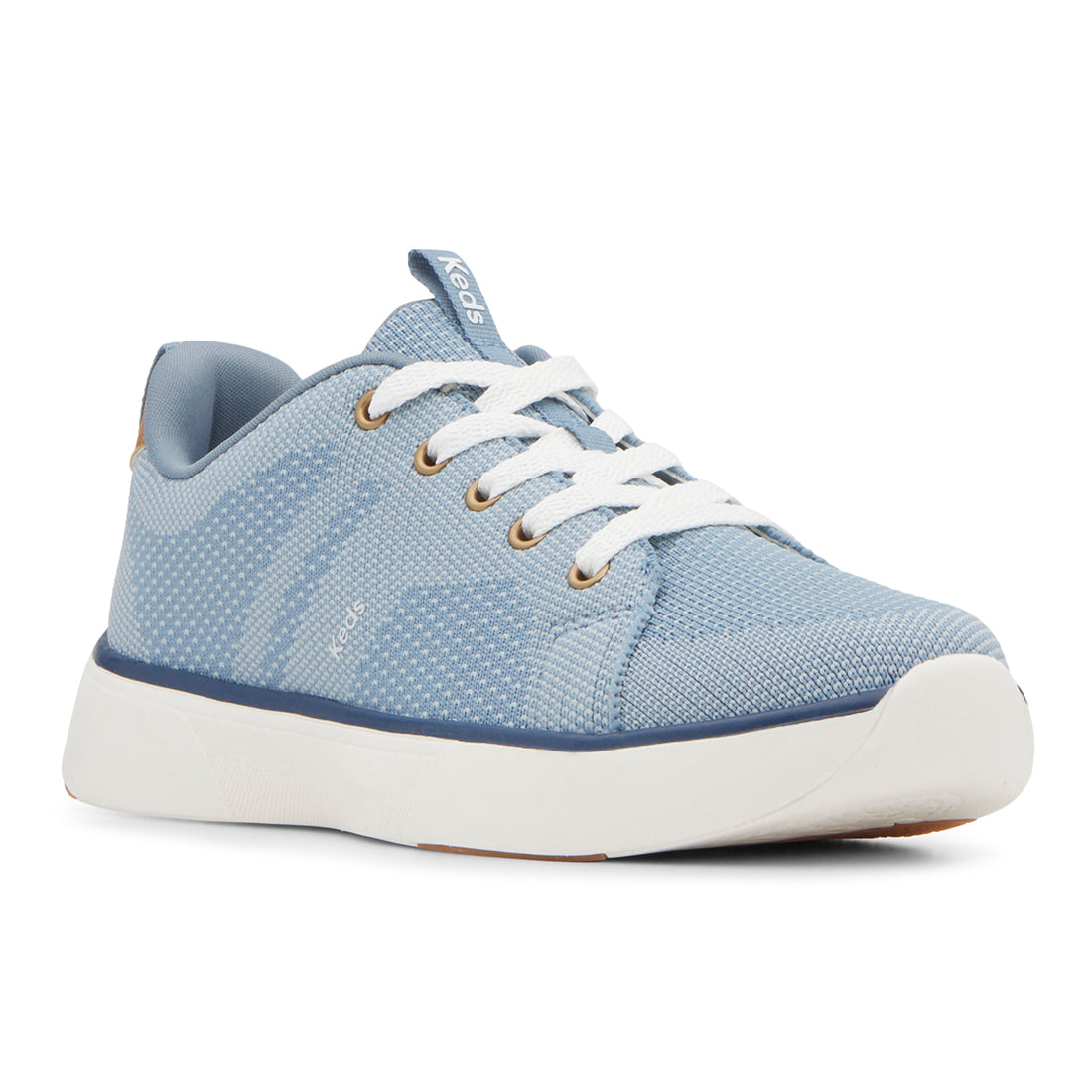 Keds Women's Blisswalk Lace Engineered Knit Sneaker Denim/Cognac (WF68542-BLISLC5460)