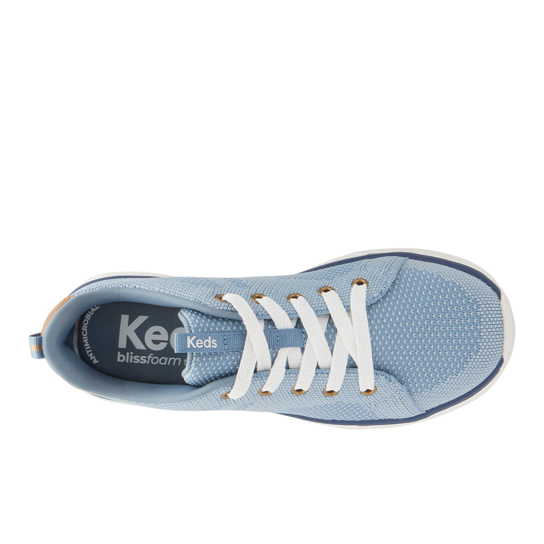 Keds Women's Blisswalk Lace Engineered Knit Sneaker Denim/Cognac (WF68542-BLISLC5460)