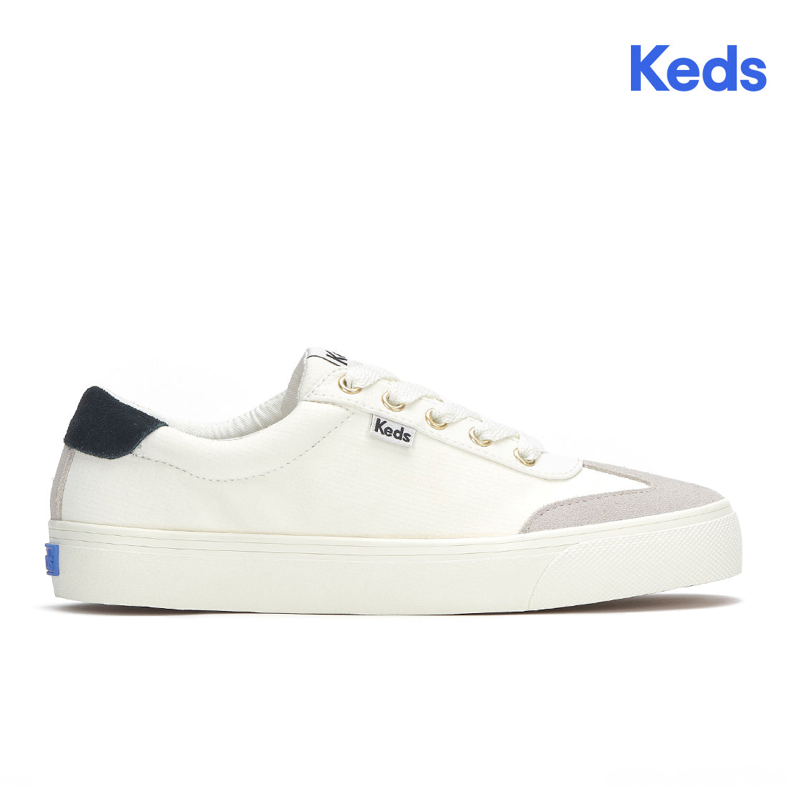 Keds Women's Jump Kick T-Toe Ripstop/Suede Sneaker Snow White/Grey (WF68635-JKTOE5110)