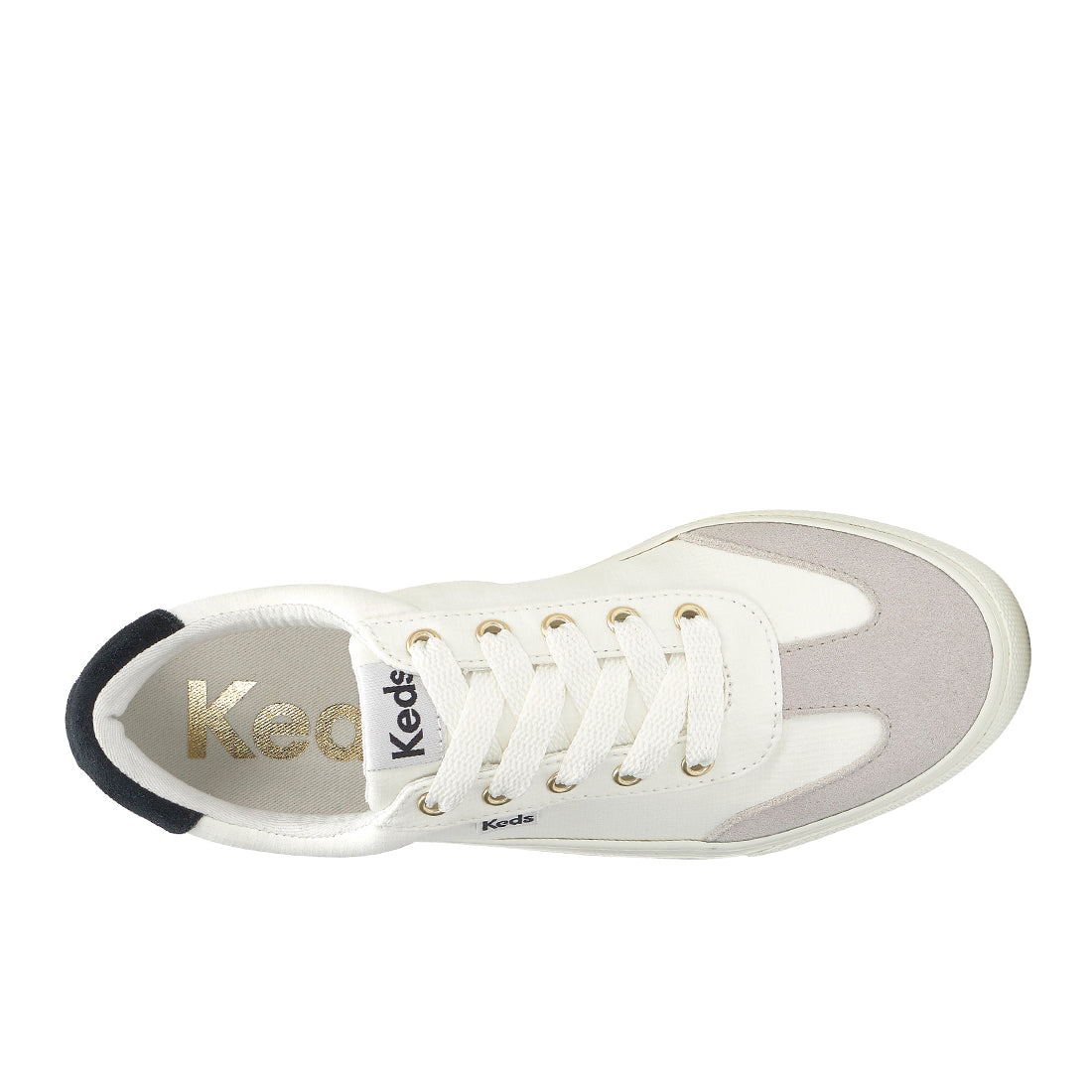 Keds Women's Jump Kick T-Toe Ripstop/Suede Sneaker Snow White/Grey (WF68635-JKTOE5110)