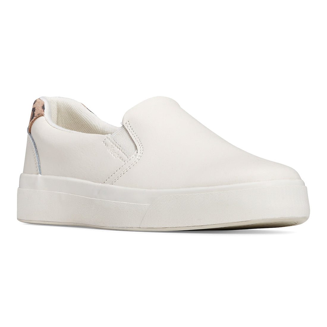 Keds Women's Pursuit Slip Leather Leo Sneaker White (WH67739)