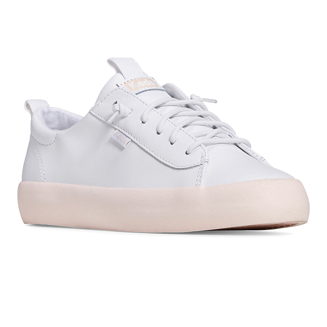 Keds Women's Kickback Leather Pop Foxing SMU Sneaker White/Blush (WH67986)