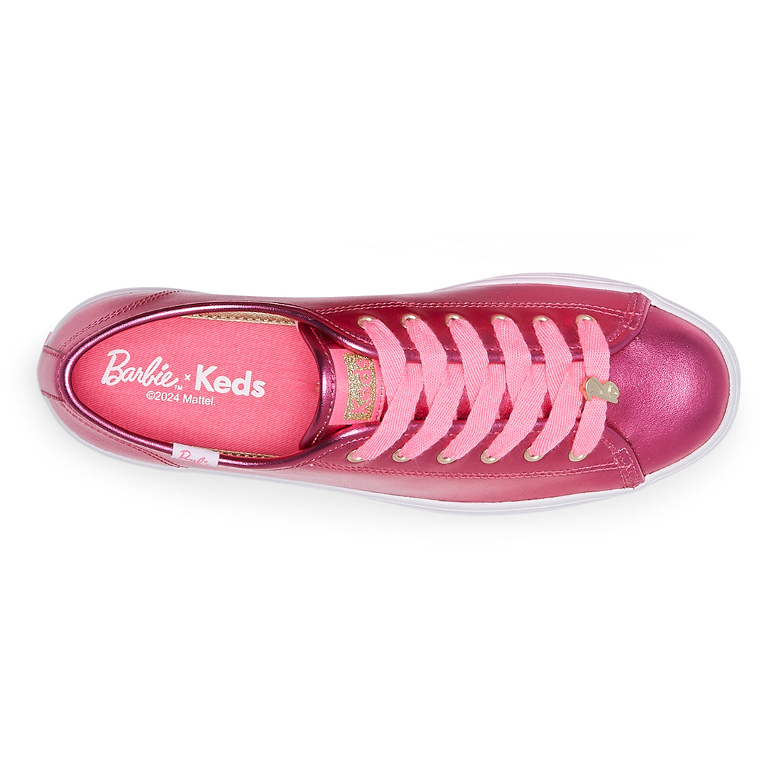 Keds Women's Barbie Triple Up Metallic Leather Sneaker Pink (WH68064)