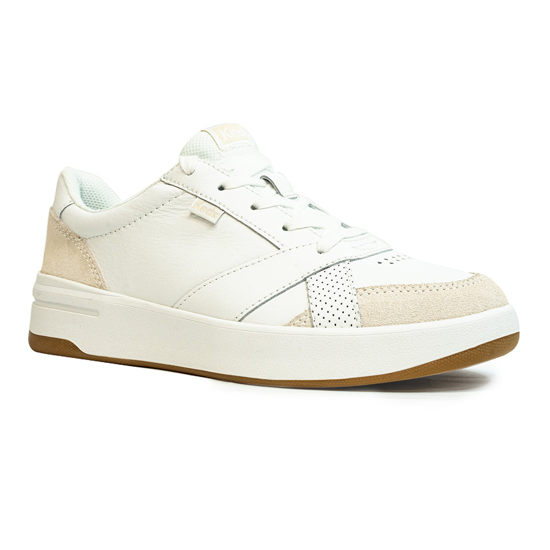 Keds Womens' The Court Leather Sneaker White/Gum (WH68225)