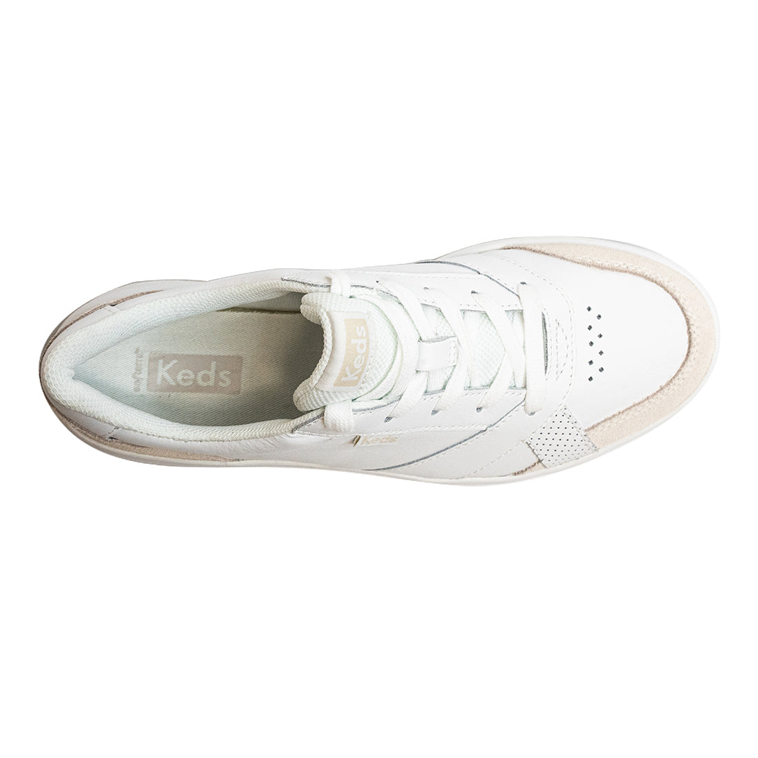 Keds Womens' The Court Leather Sneaker White/Gum (WH68225)