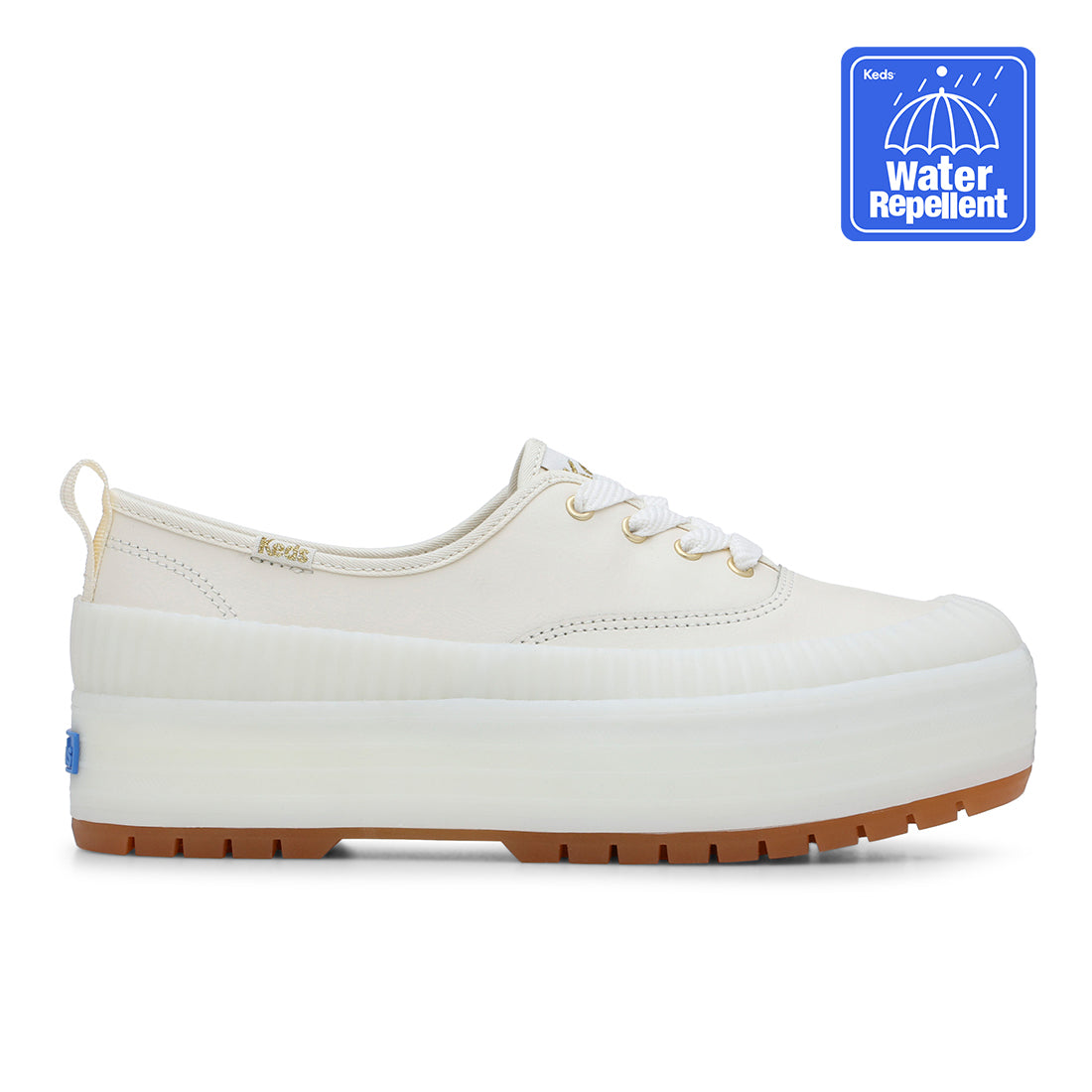 Keds Womens' The Platform Lug Weatherized Leather Off White (WH68242)