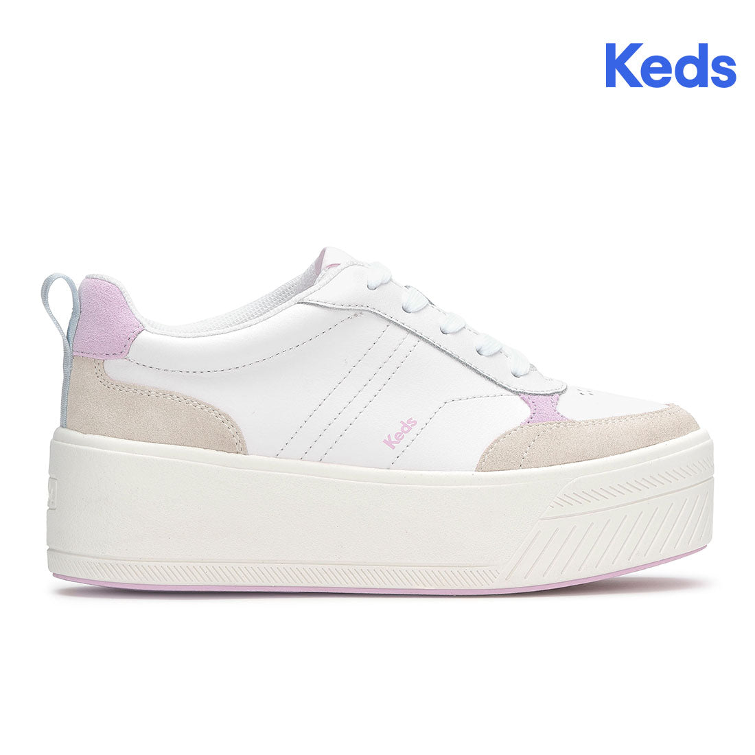 Keds Women's Skyler II Leather/Suede White/Blue/Lilac (WH68429-SKYII7110)