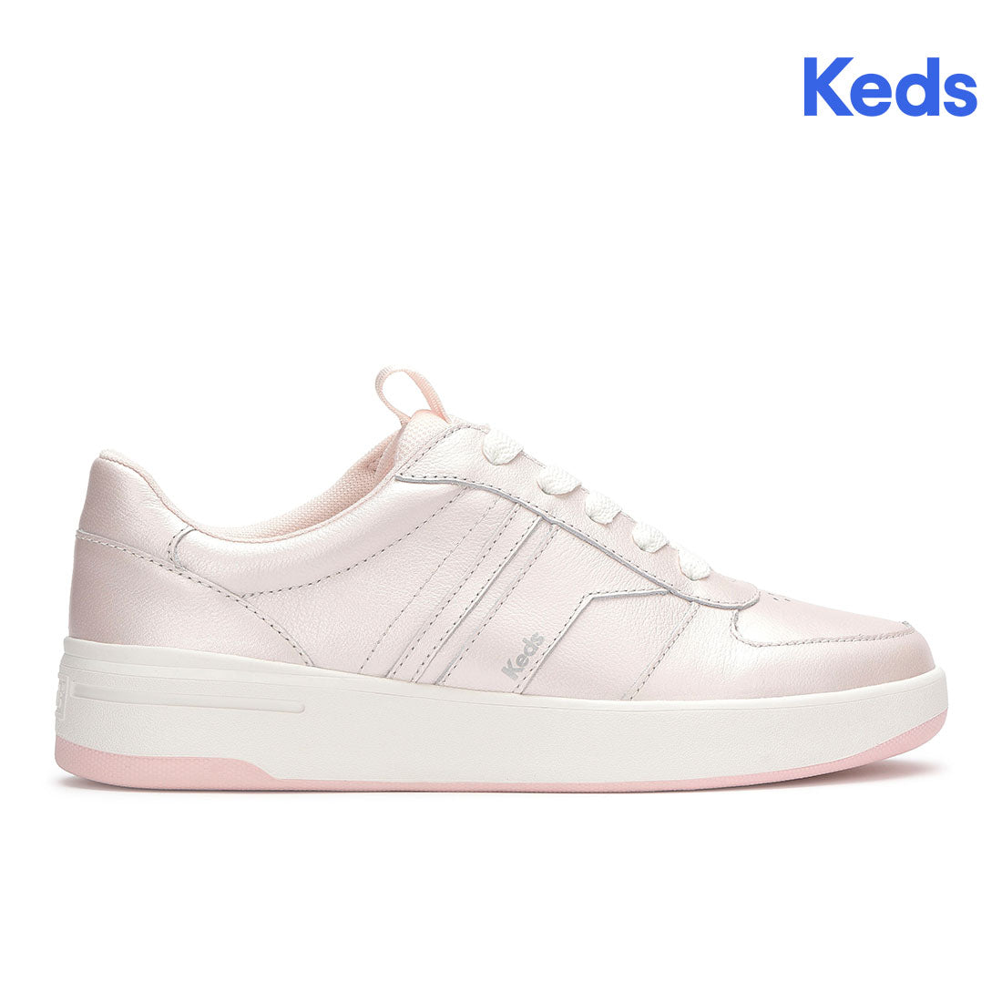 Keds Women's The Court II Pearlized Leather Sneaker Pearlized Pink (WH68489-CRTII8680)