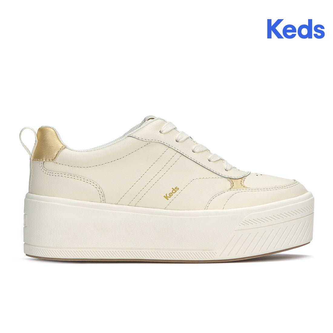 Keds Women's Skyler II Leather Smu-25Ss Egret/Gold (WH68930-SKYII6280)