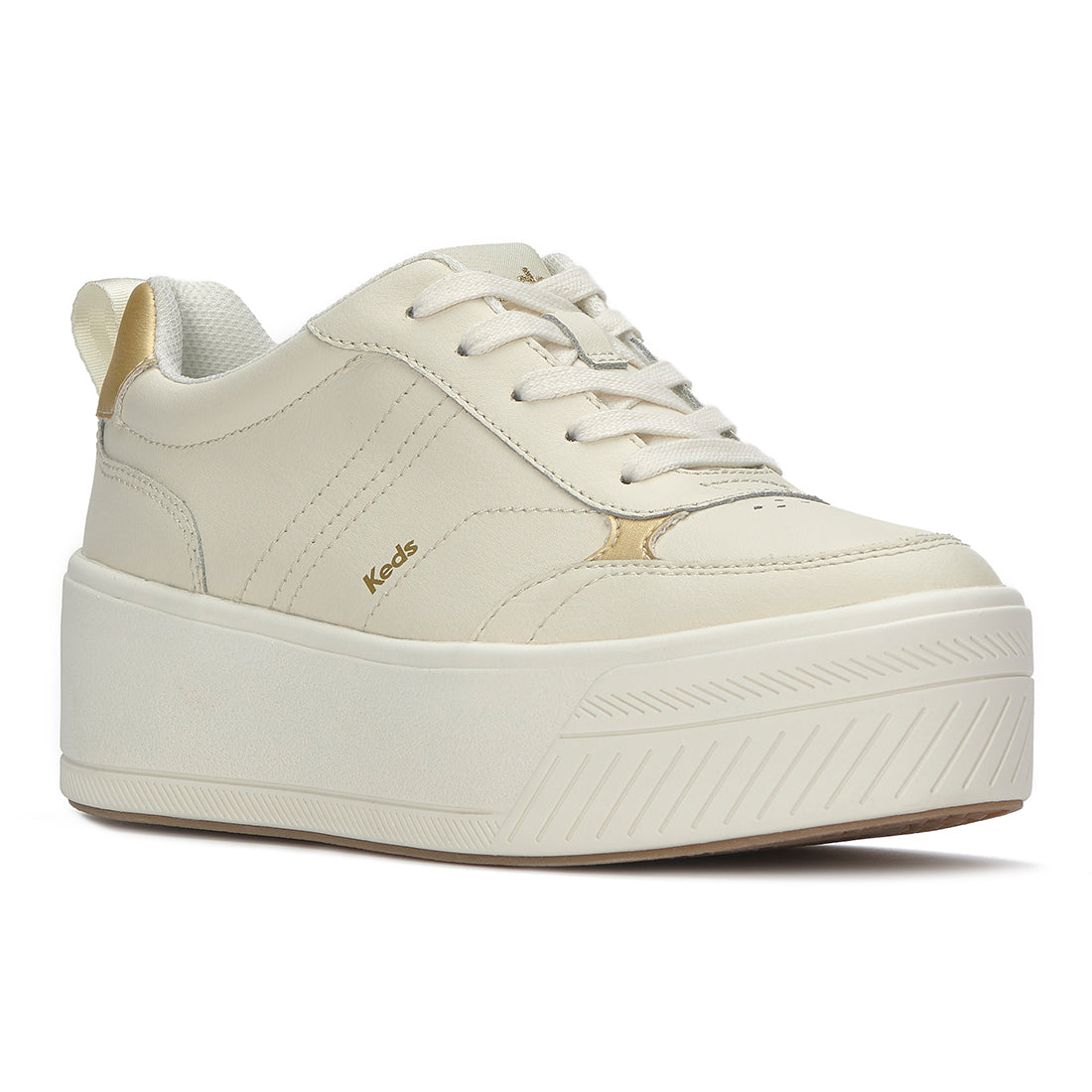 Keds Women's Skyler II Leather Smu-25Ss Egret/Gold (WH68930-SKYII6280)