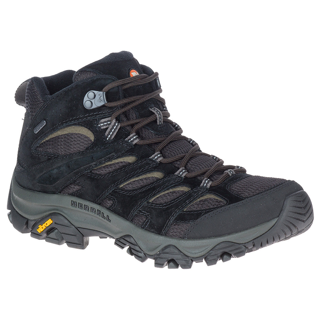 Merrell Moab 3 Mid Waterproof - Black Men's Hiking Shoes