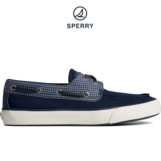 Sperry Men's SeaCycled™ Bahama II Gingham Sneaker - Blue (STS24982)