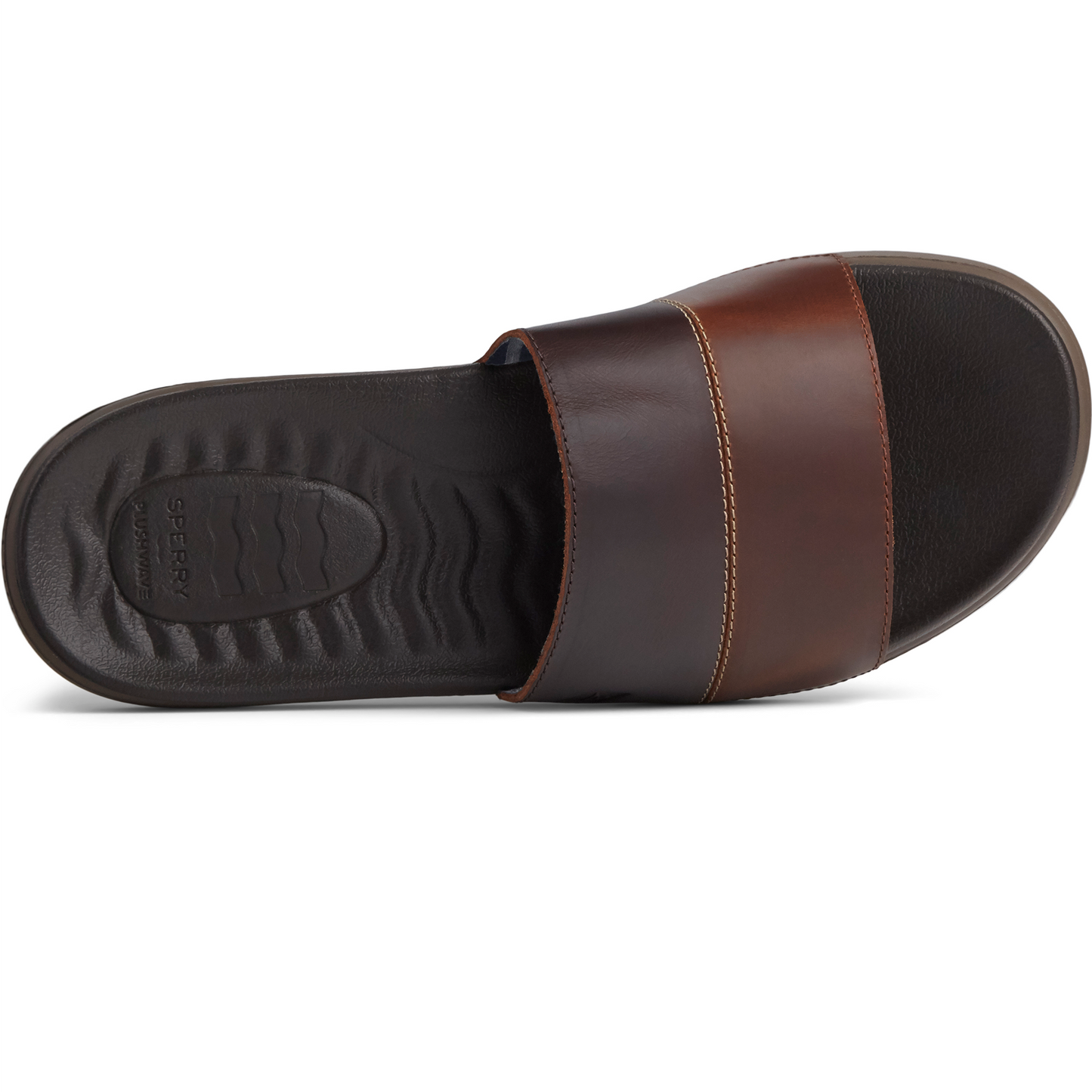 Sperry Mens Plushwave Dock Slide Leather / Brown