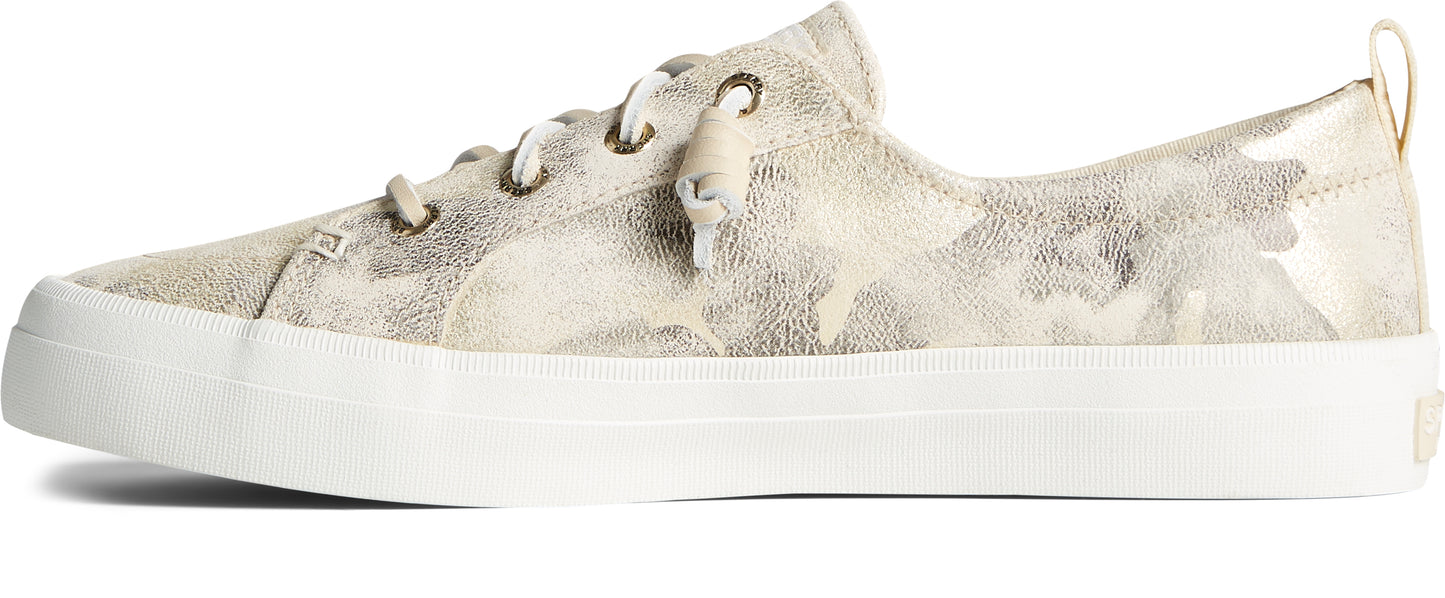 Sperry Women's Crest Vibe Camo Metallic Leather Sneaker - Ivory (STS87045)