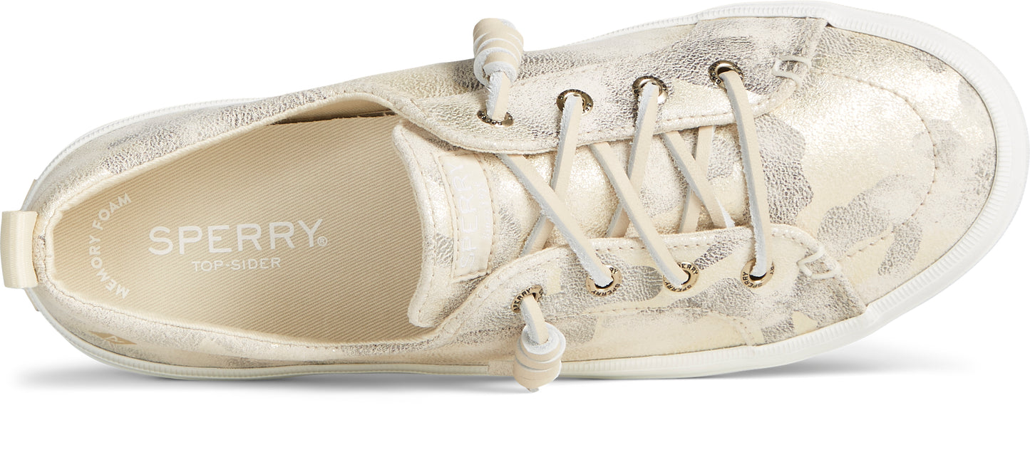 Sperry Women's Crest Vibe Camo Metallic Leather Sneaker - Ivory (STS87045)