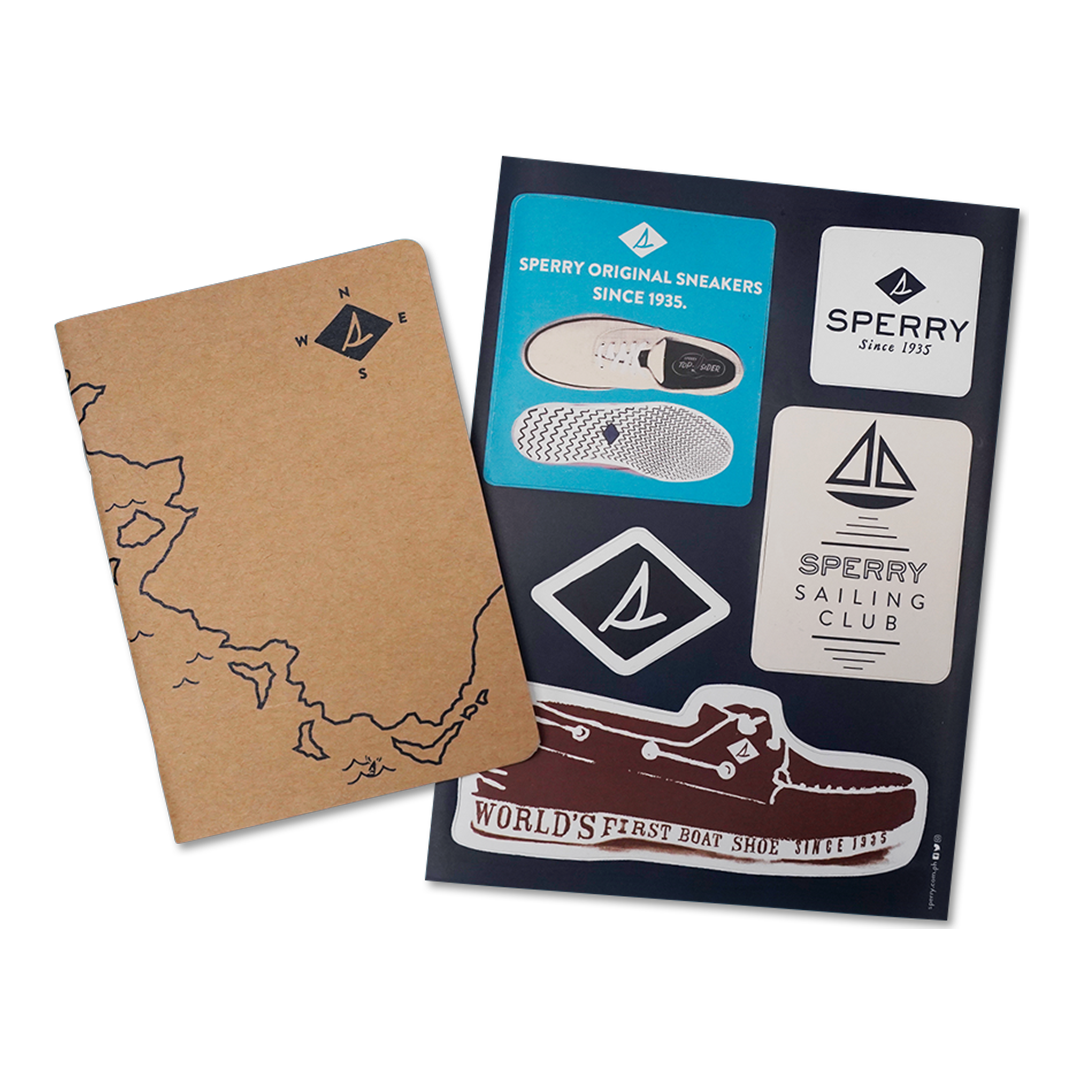 Sperry Notebook Sticker--Brn-Brown
